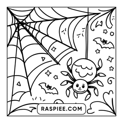 100 Bold and Easy Cute Halloween Coloring Pages Printable PDF Instant Download - RASPIEE