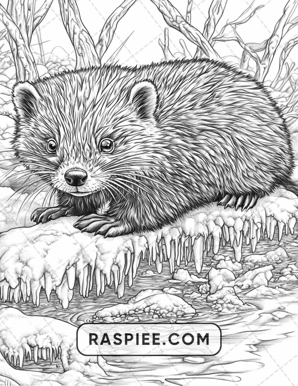 86 Winter Animals Adult Coloring Pages