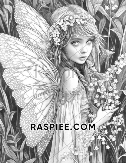 Fairy Beauties Portrait Adult Coloring Pages Printable PDF Instant Download