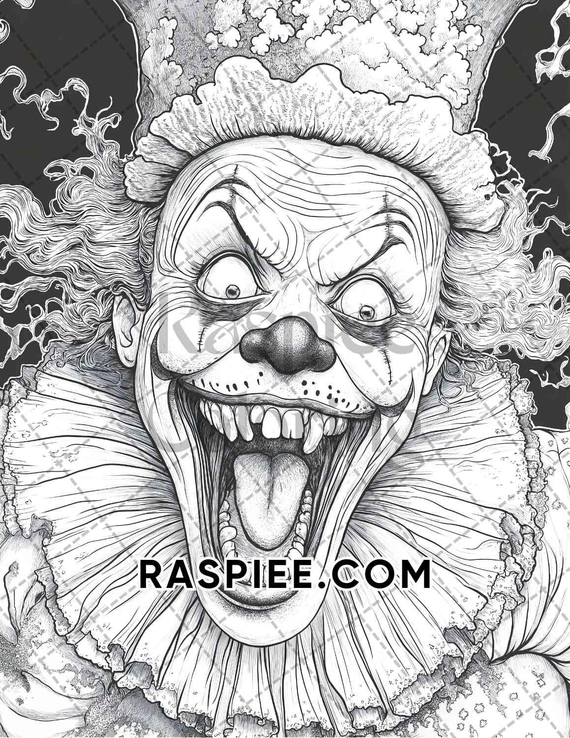 Halloween Surreal Adult Coloring Pages Printable PDF Instant Download - RASPIEE