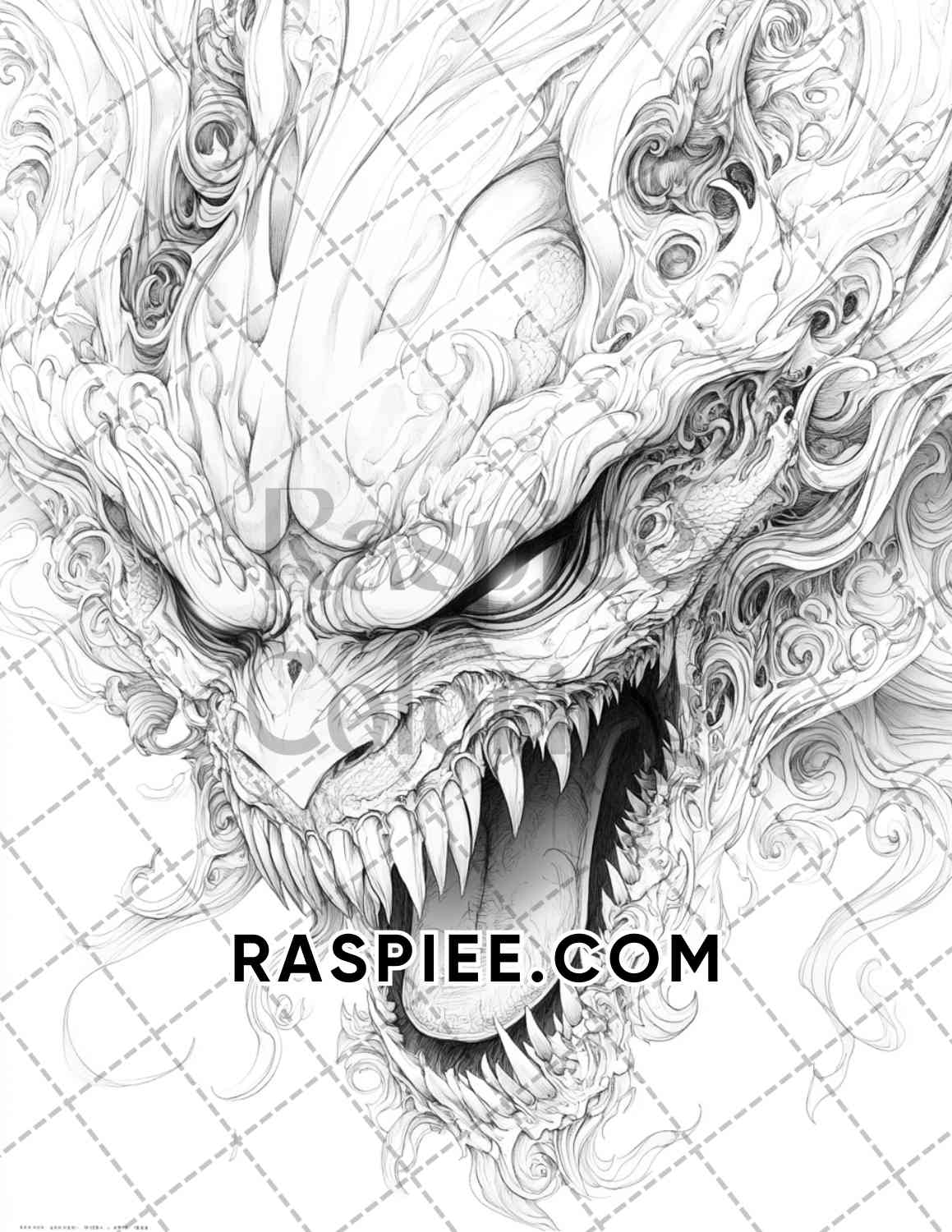 Horror Demons Halloween Adult Coloring Pages Printable PDF Instant Download