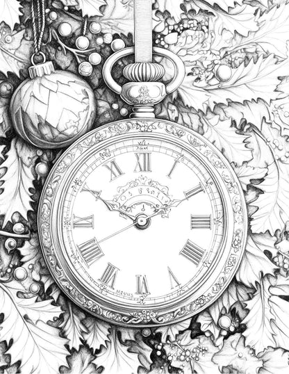 Steampunk Christmas Adult Coloring Pages Printable PDF Instant Download