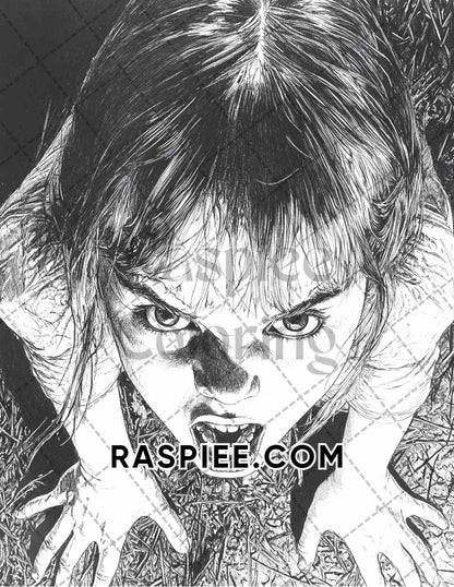 Legends of Horror Halloween Adult Coloring Pages Printable PDF Instant Download