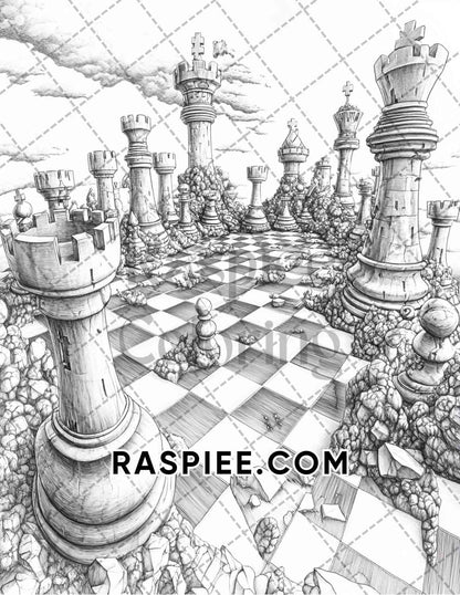 Surreal World Adult Coloring Pages Printable PDF Instant Download