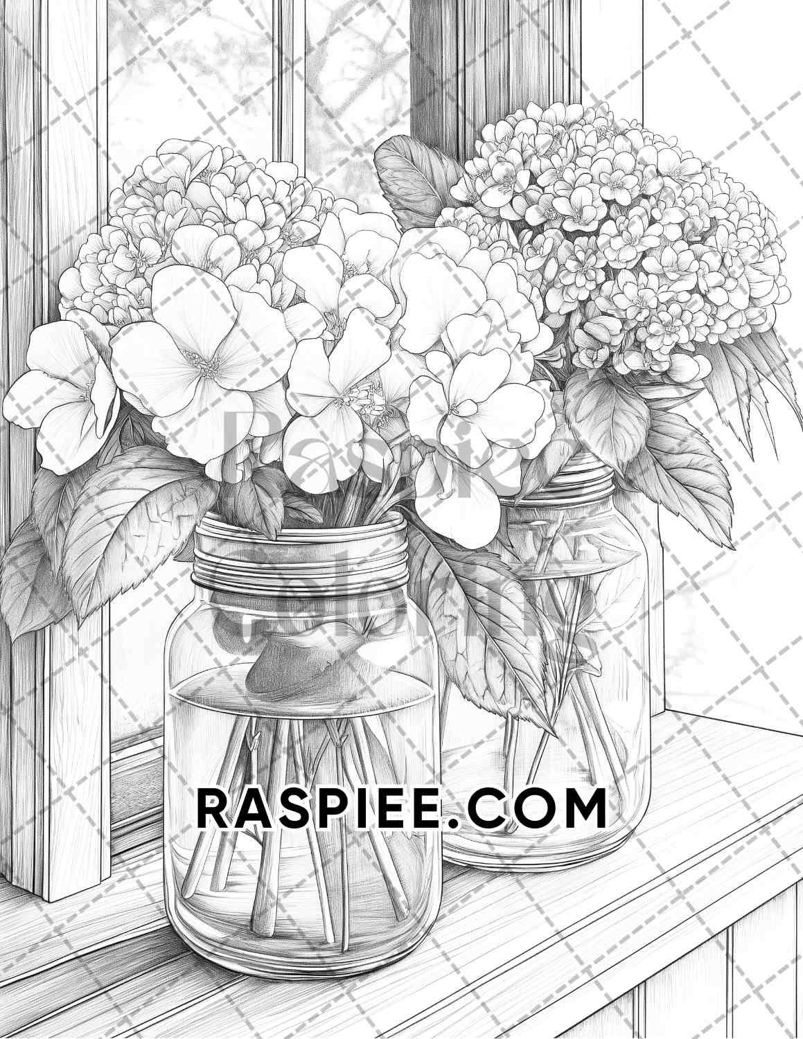 Fall Flowers Adult Coloring Pages Printable PDF Instant Download - RASPIEE