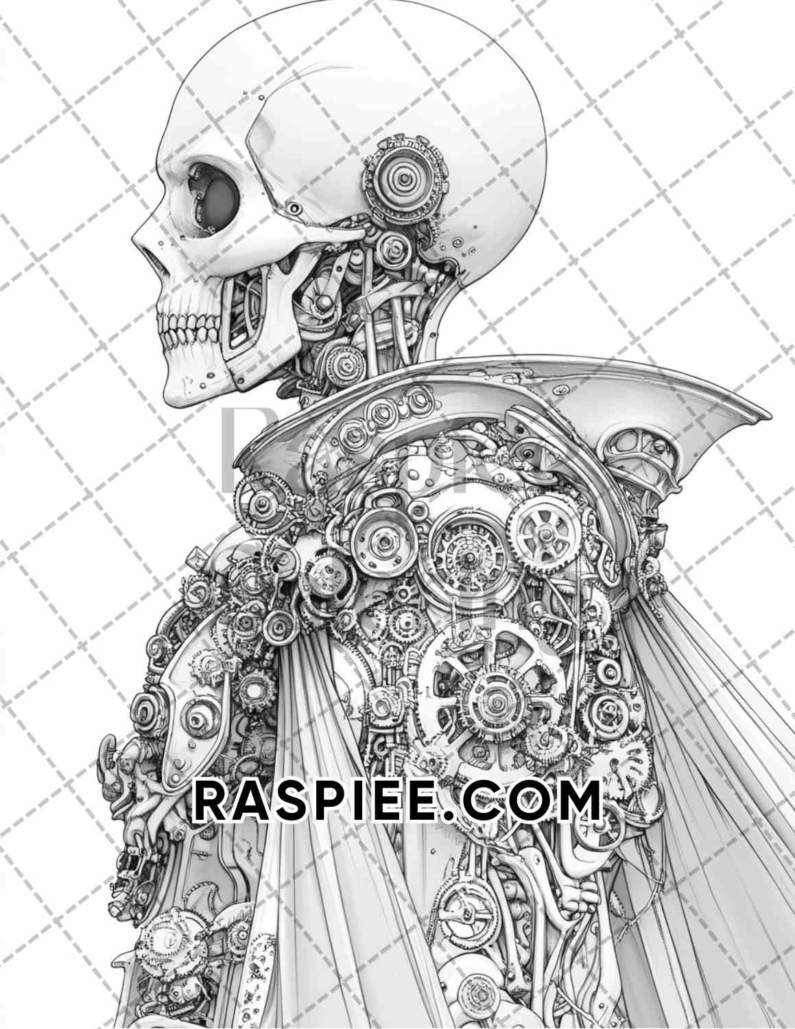 Steampunk Halloween Adult Coloring Pages Printable PDF Instant Download