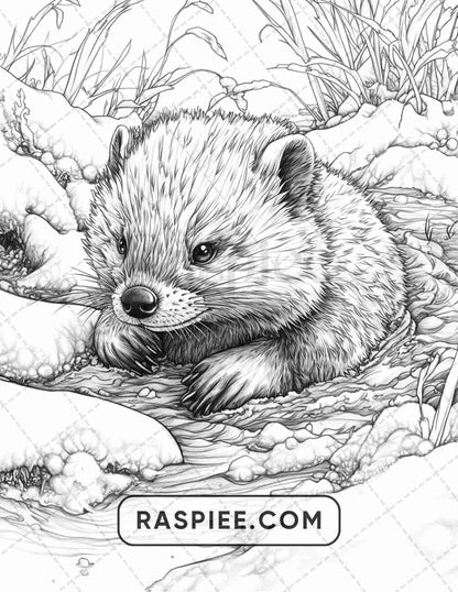 86 Winter Animals Adult Coloring Pages