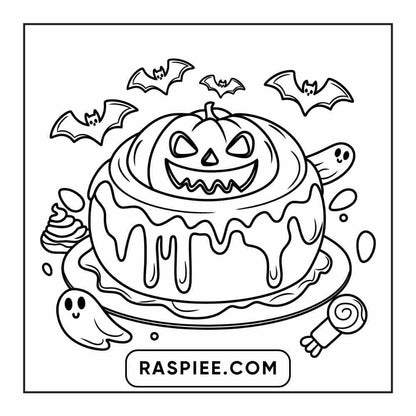 100 Bold Easy Spooky Food & Drinks Coloring Pages Printable PDF Instant Download - RASPIEE