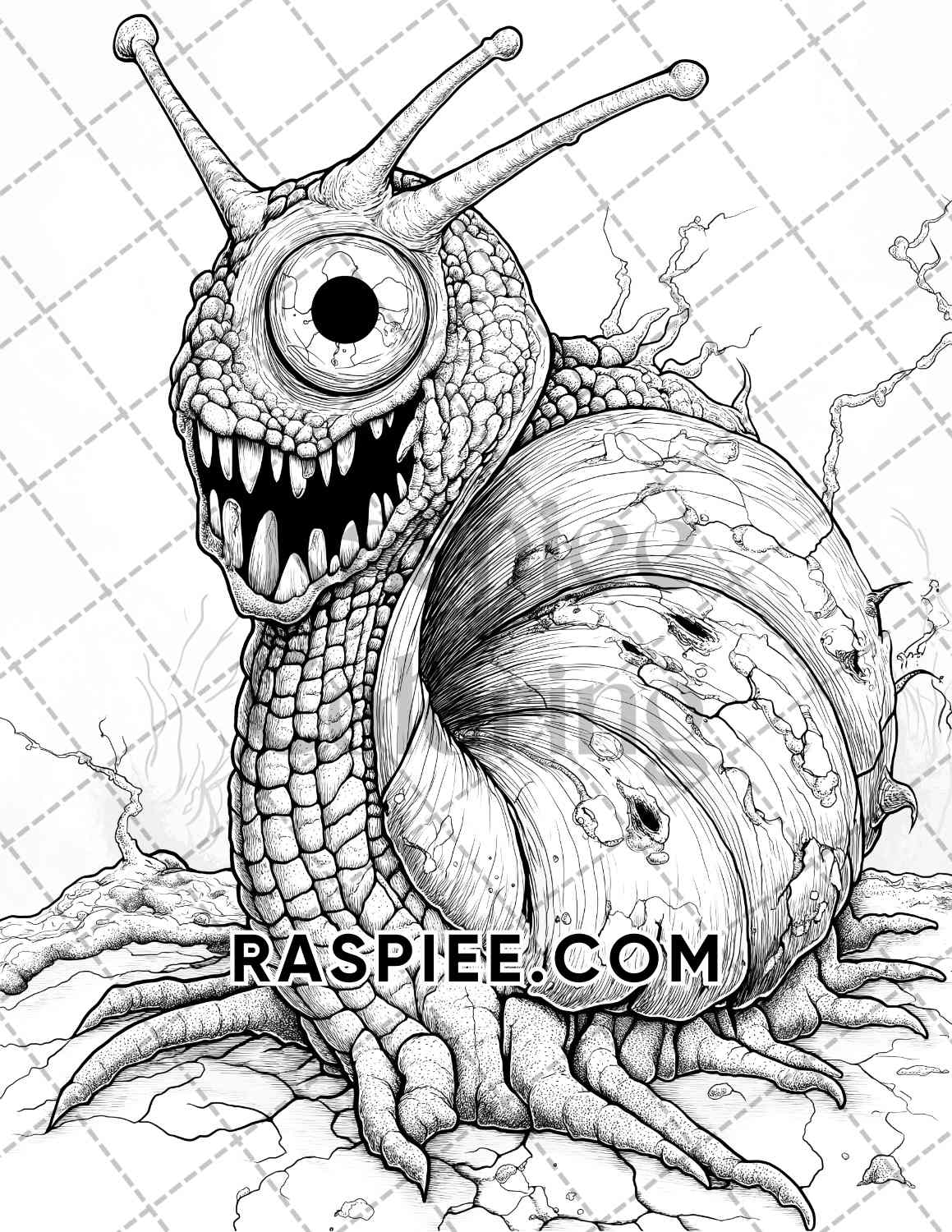 Horror Animals Halloween Adult Coloring Pages Printable PDF Instant Download