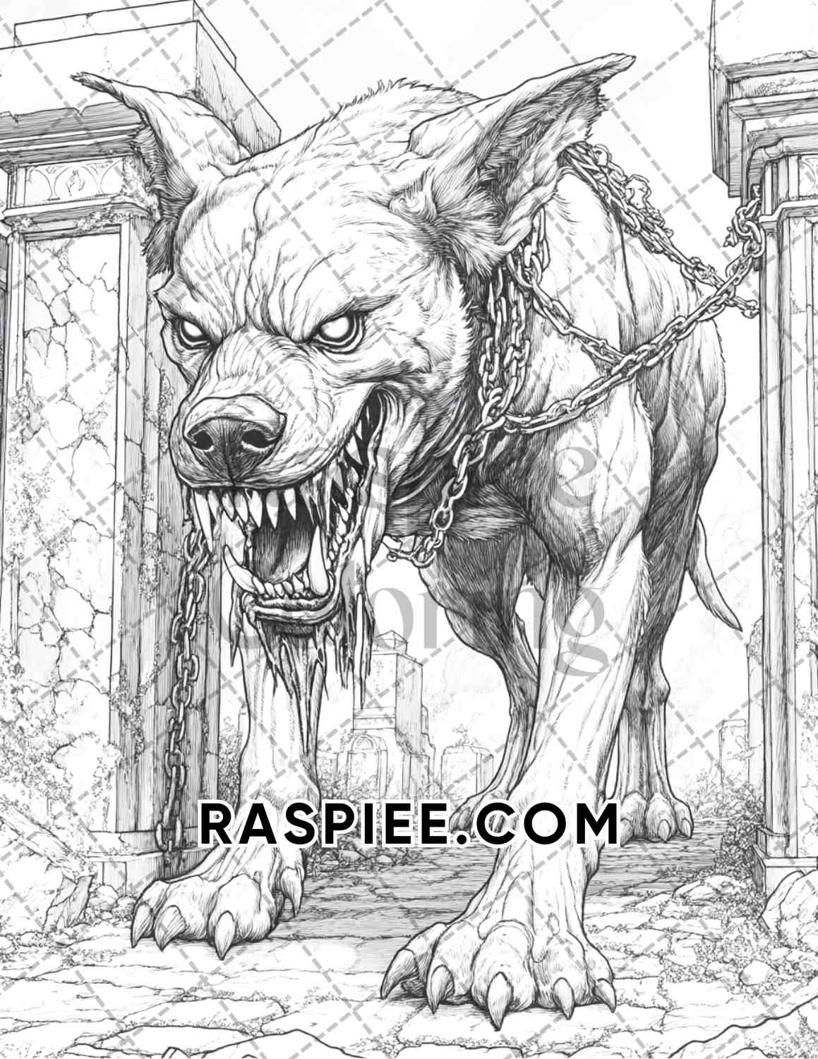 Nightmarish Creatures Halloween Adult Coloring Pages Printable PDF Instant Download