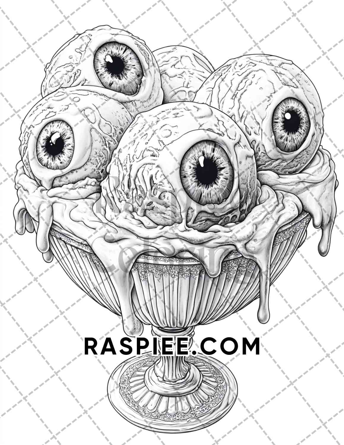 Spooky Desserts Halloween Adult Coloring Pages Printable PDF