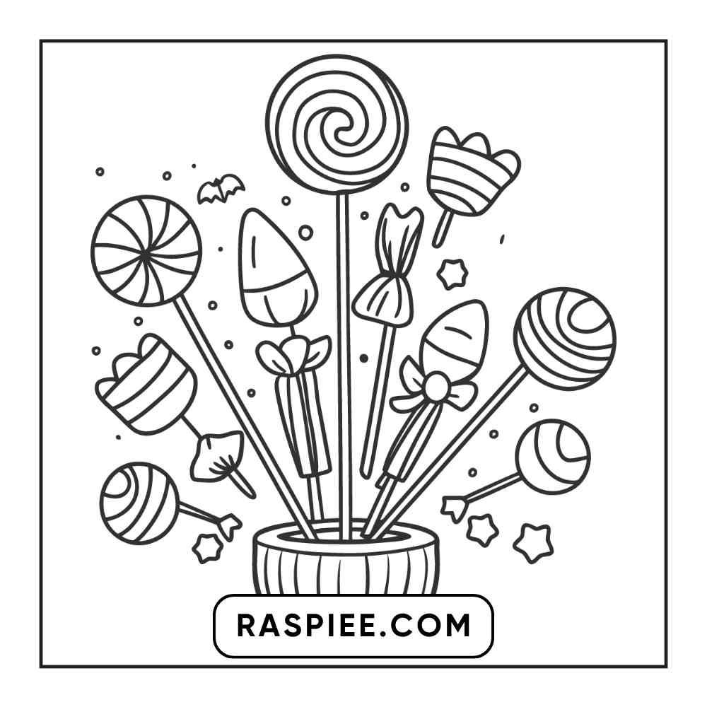 100 Bold and Easy Cute Halloween Coloring Pages Printable PDF Instant Download - RASPIEE