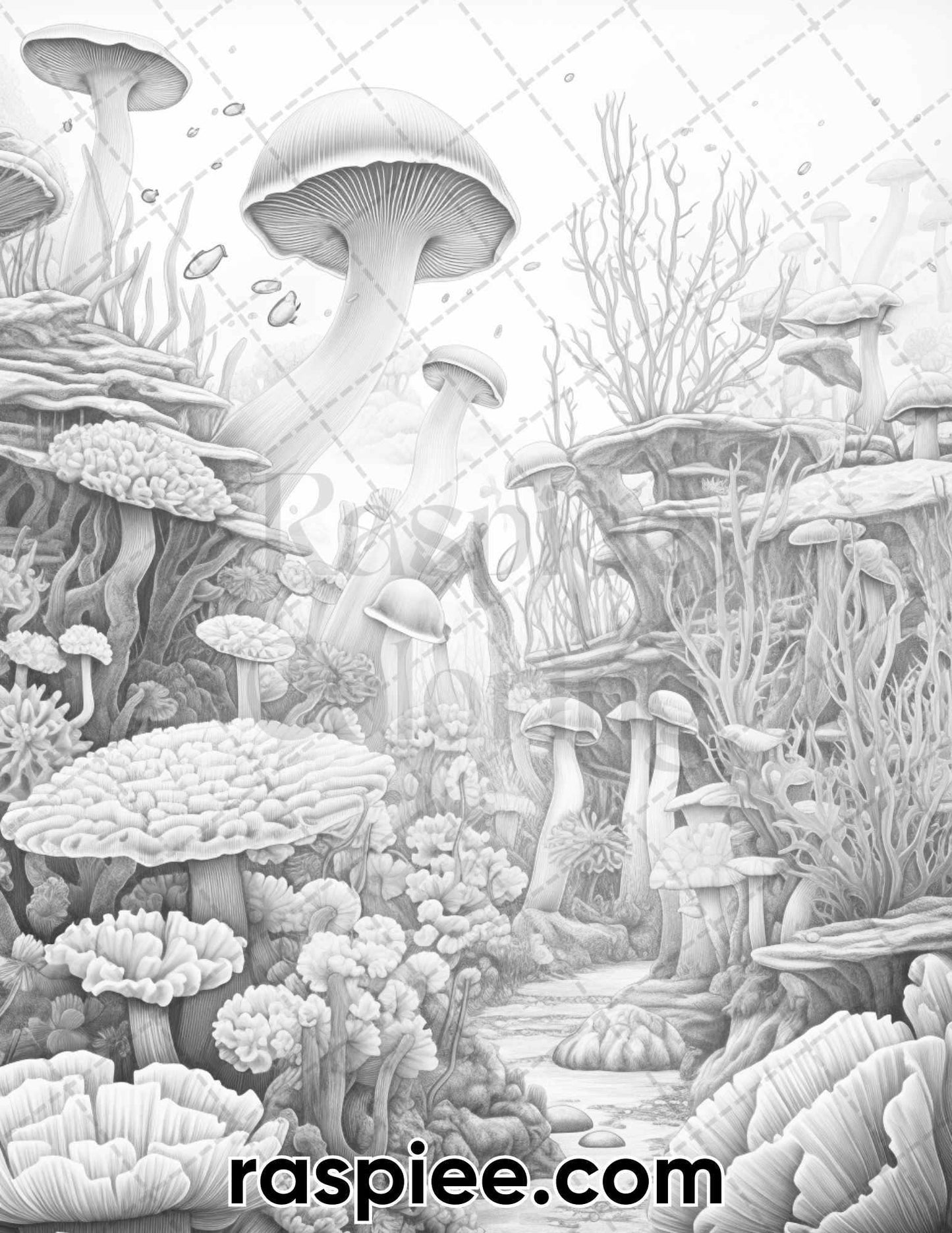 Free Spring Time Grayscale Adult Coloring Pages, Printable PDF Instant Download