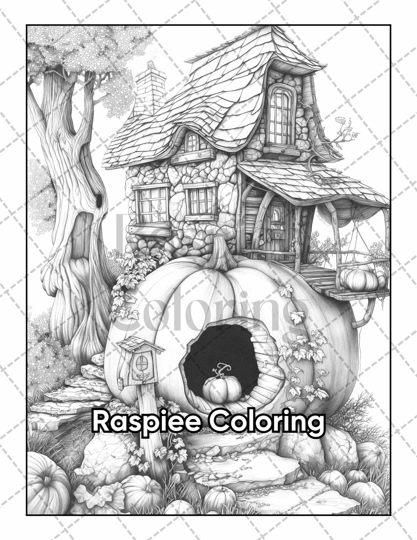 50 Fantasy Fairy Houses Adult Coloring Pages Printable PDF Instant Download