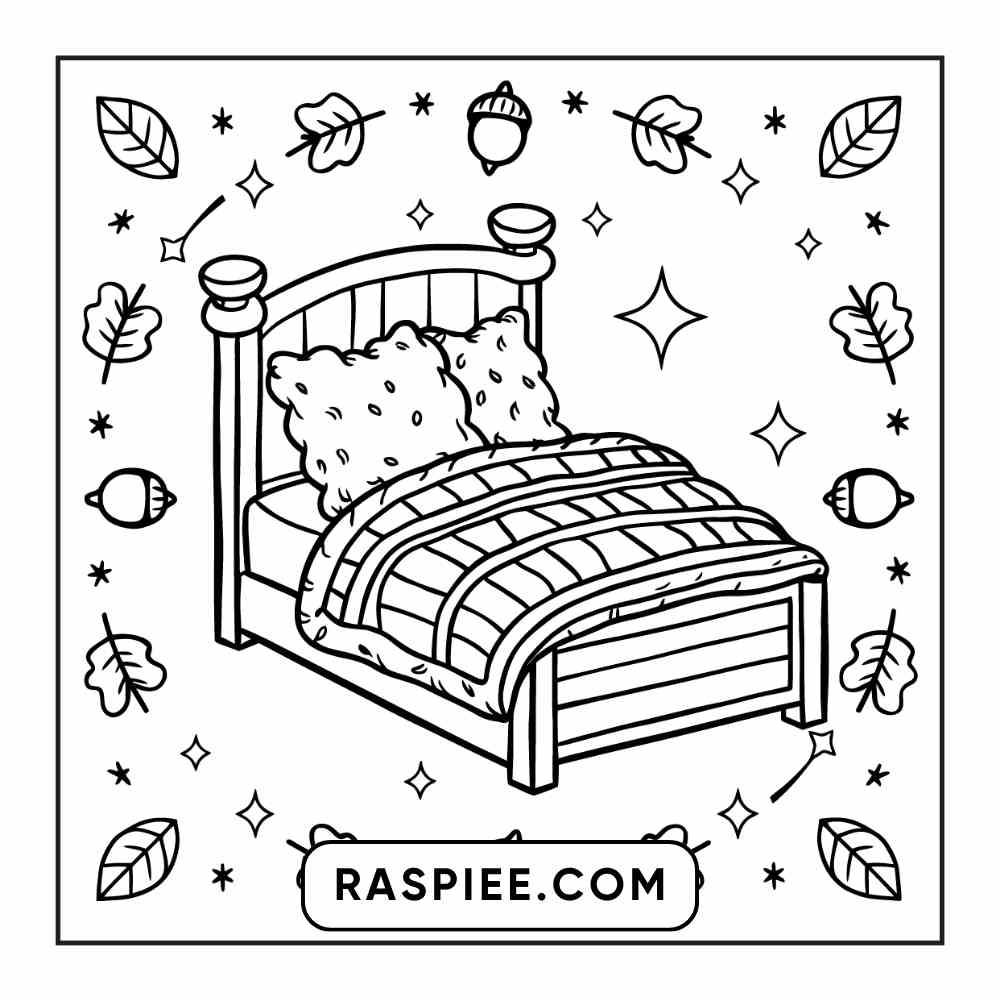 114 Cozy Autumn Bold & Easy Coloring Pages PDF Printable Instant Download - RASPIEE