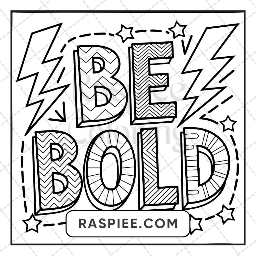 120 Bold and Easy Motivational Word Coloring Pages