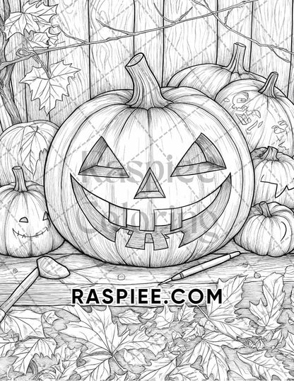 Autumn Charm Adult Coloring Pages Printable PDF Instant Download - RASPIEE