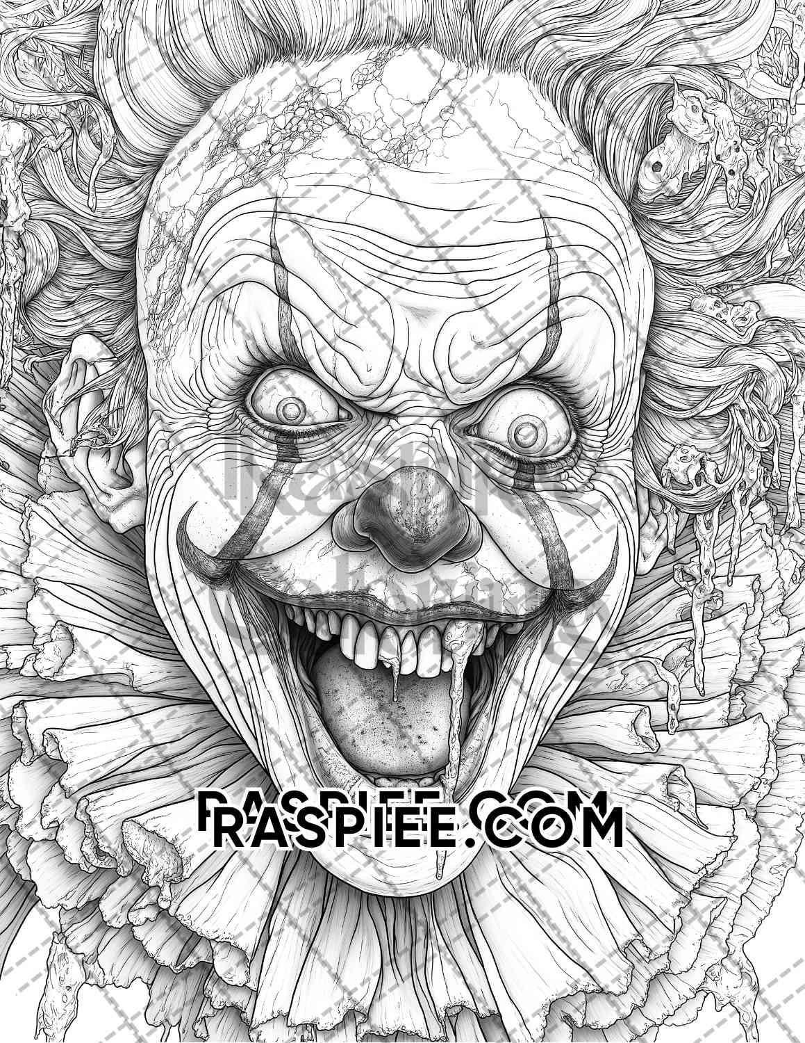 Halloween Surreal Adult Coloring Pages Printable PDF Instant Download - RASPIEE