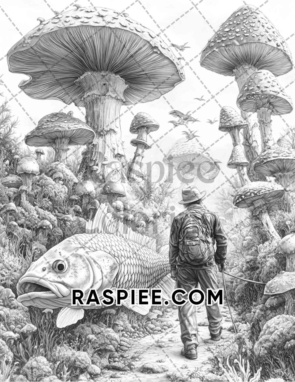 Surreal World Adult Coloring Pages Printable PDF Instant Download