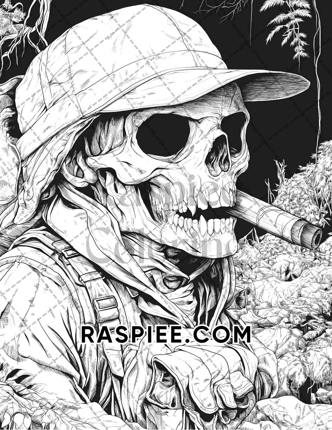 Scary Zombies Halloween Adult Coloring Pages Printable PDF Instant Download