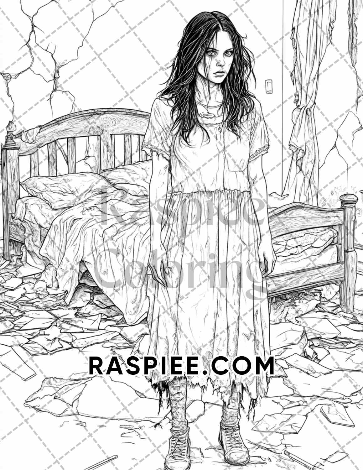 Legends of Horror Halloween Adult Coloring Pages Printable PDF Instant Download