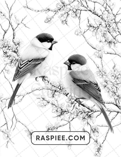 80 Winter Birds Adult Coloring Pages