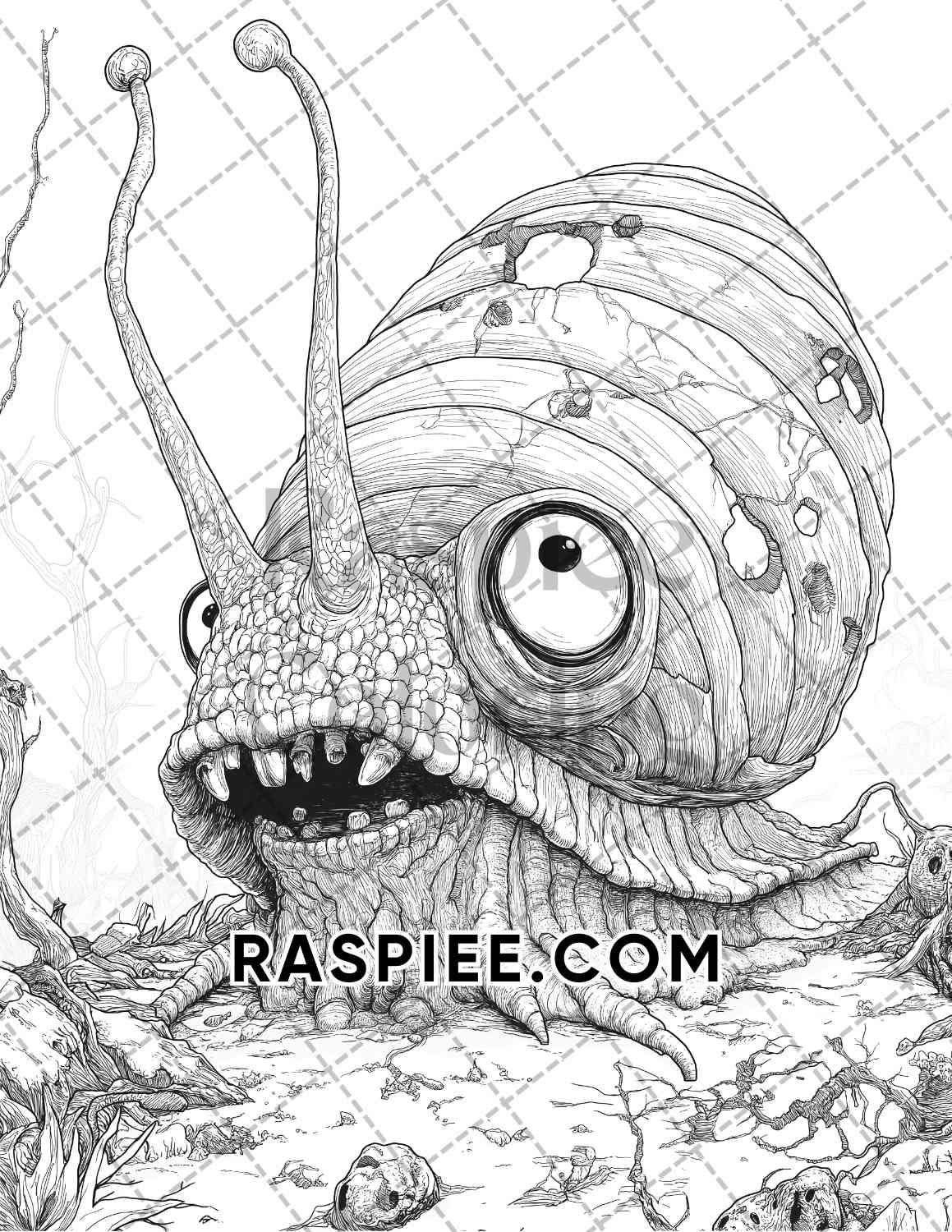 Horror Animals Halloween Adult Coloring Pages Printable PDF Instant Download