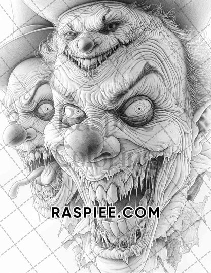 Halloween Surreal Adult Coloring Pages Printable PDF Instant Download - RASPIEE