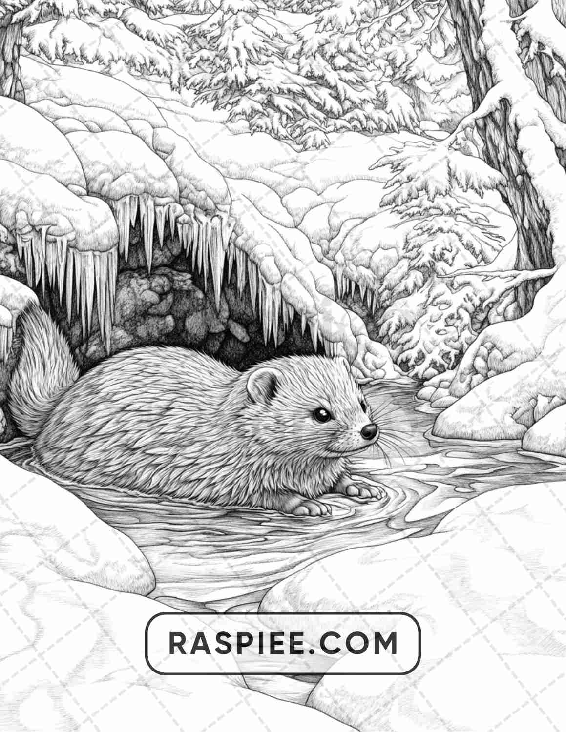 86 Winter Animals Adult Coloring Pages