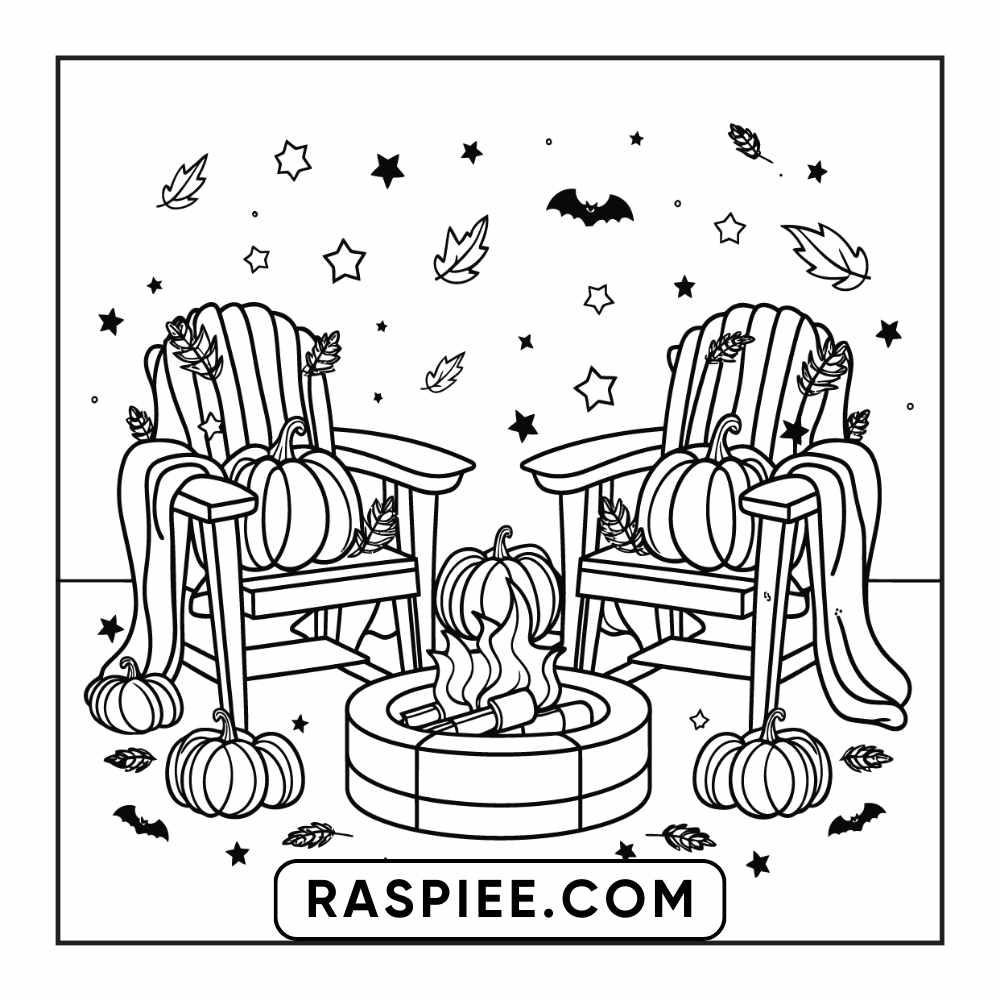 84 Cozy Halloween Bold & Easy Coloring Pages Printable PDF Instant Download - RASPIEE