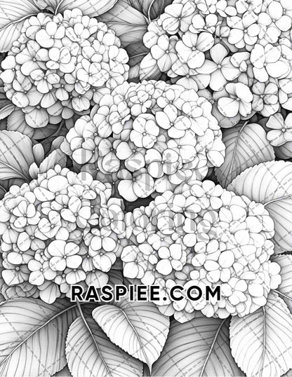 Seasonal Flowers Adult Coloring Pages Printable PDF Instant Download