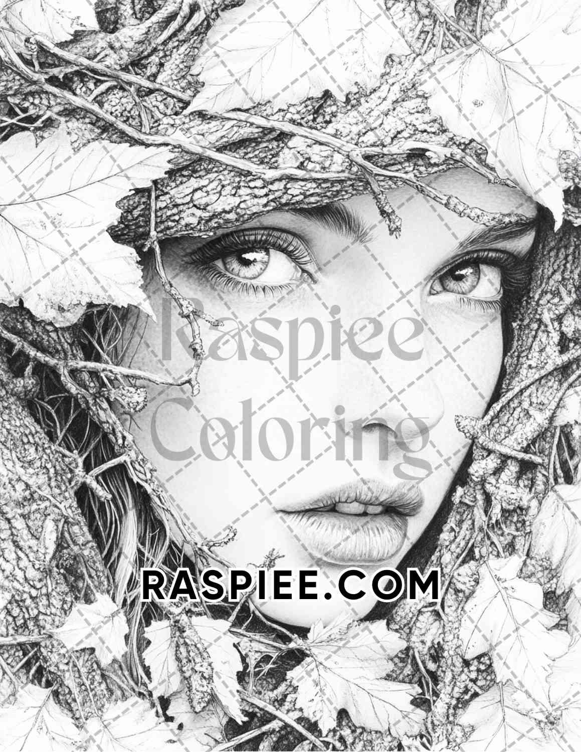 Enchanted Witches Adult Coloring Pages Printable PDF Instant Download - RASPIEE