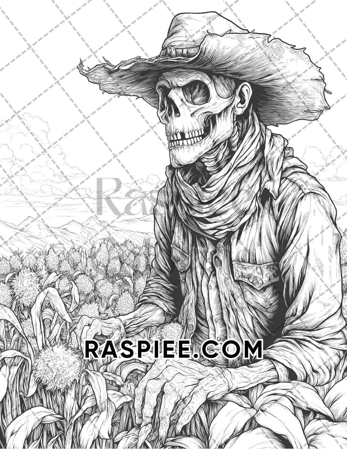 Scary Zombies Halloween Adult Coloring Pages Printable PDF Instant Download