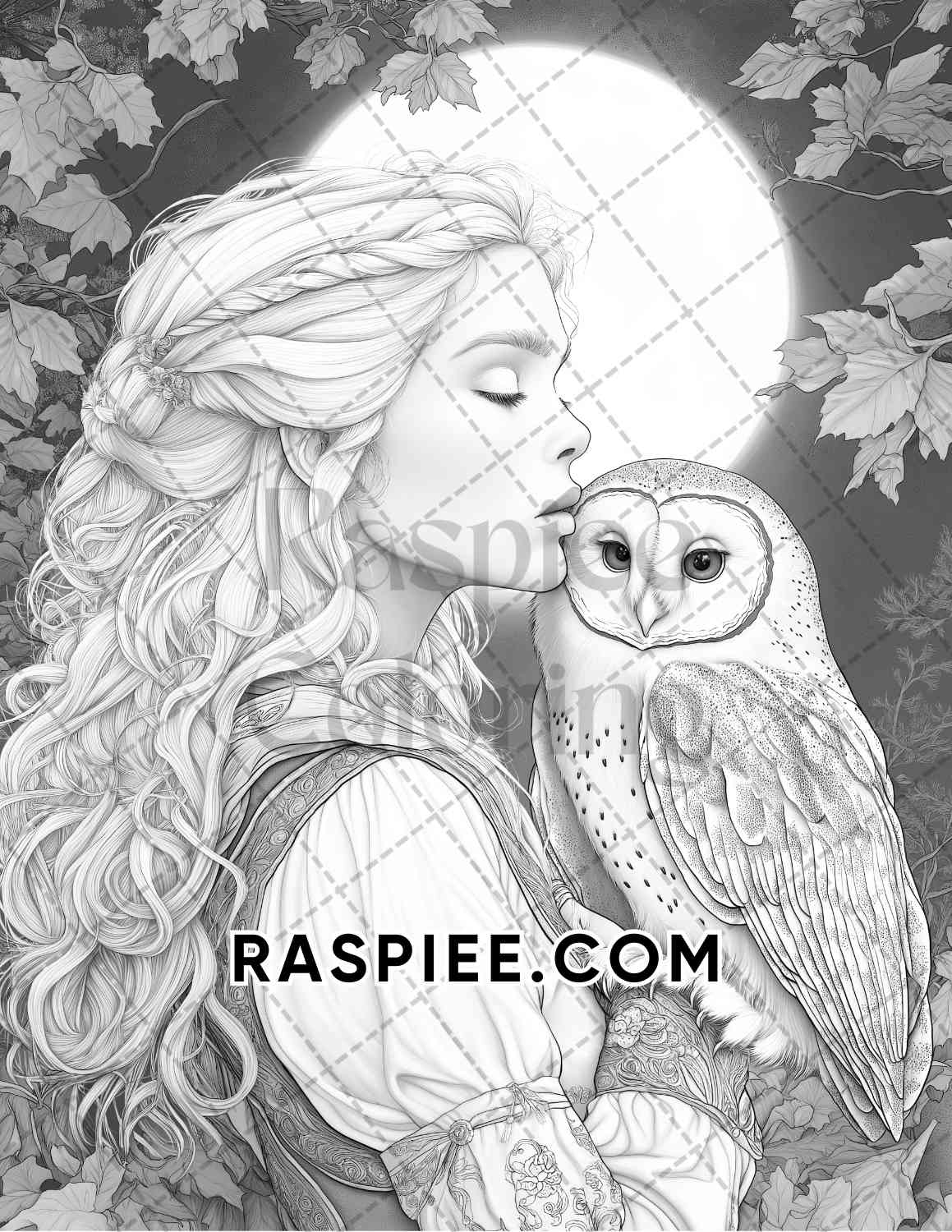 Autumn Beauties Portrait Adult Coloring Pages Printable PDF Instant Download