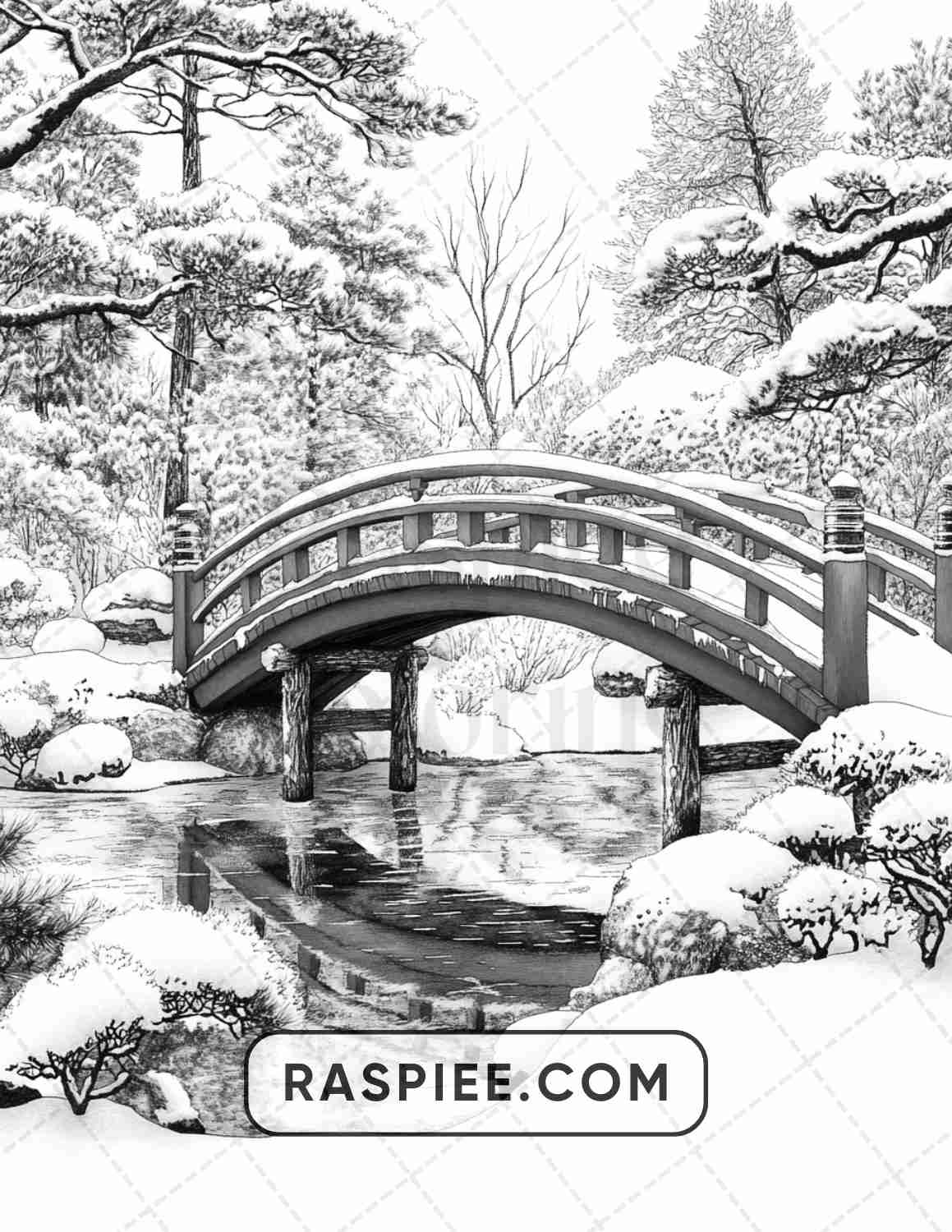 82 Winter Landscapes Adult Coloring Pages - RASPIEE