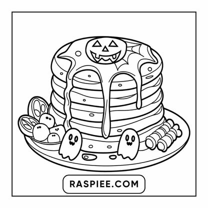 100 Bold Easy Spooky Food & Drinks Coloring Pages Printable PDF Instant Download - RASPIEE