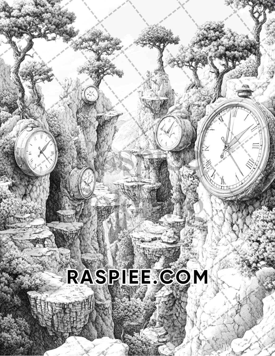 Surreal World Adult Coloring Pages Printable PDF Instant Download