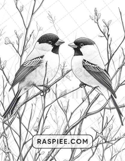 80 Winter Birds Adult Coloring Pages