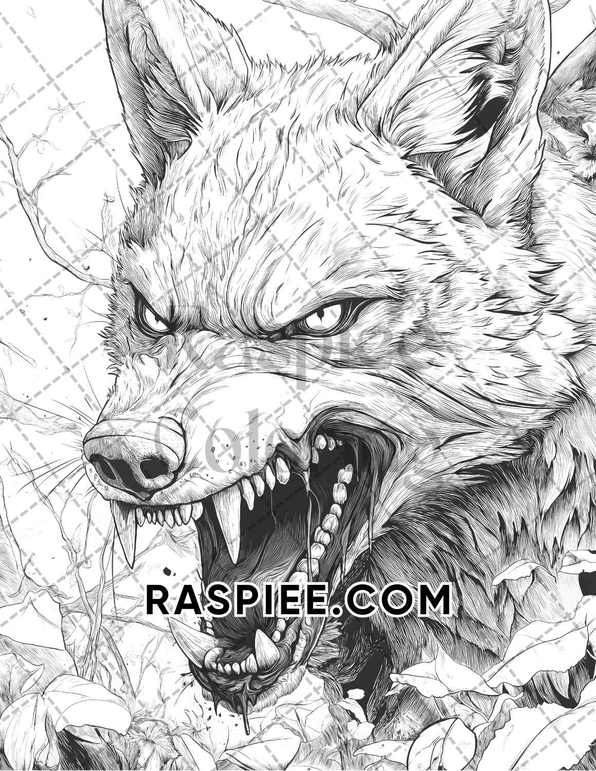 Horror Animals Halloween Adult Coloring Pages Printable PDF Instant Download