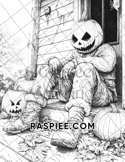 Legends of Horror Halloween Adult Coloring Pages Printable PDF Instant Download