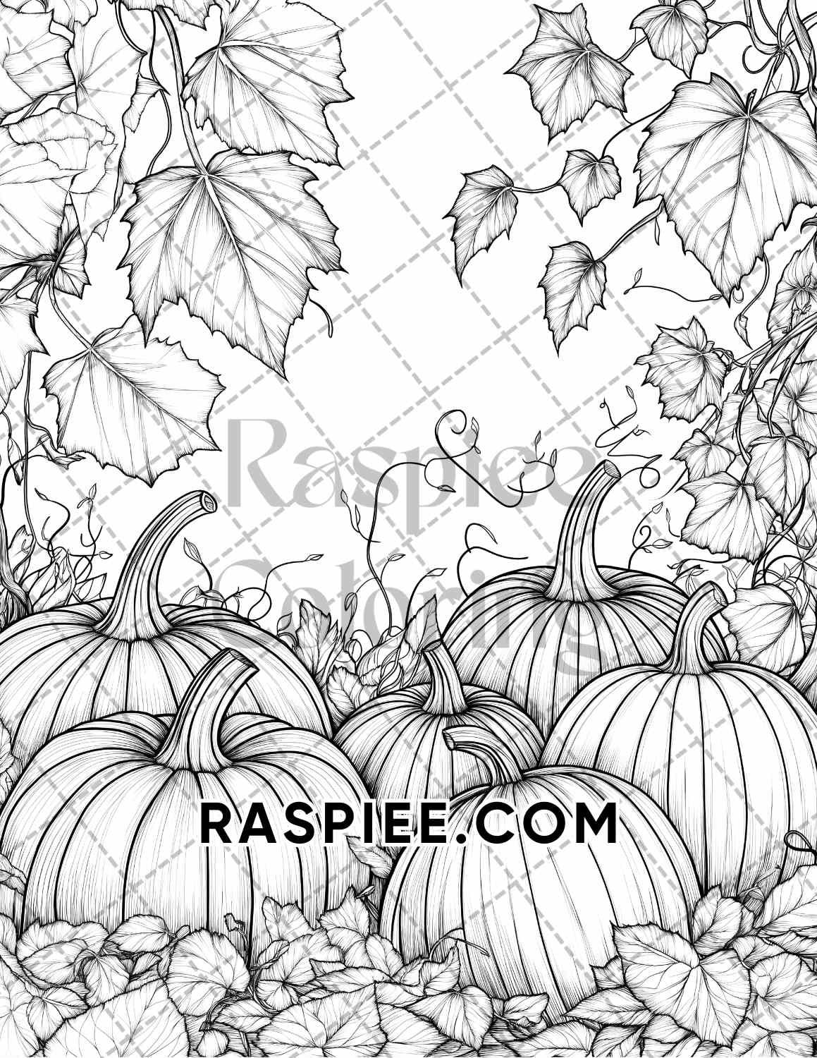 Autumn Charm Adult Coloring Pages Printable PDF Instant Download - RASPIEE