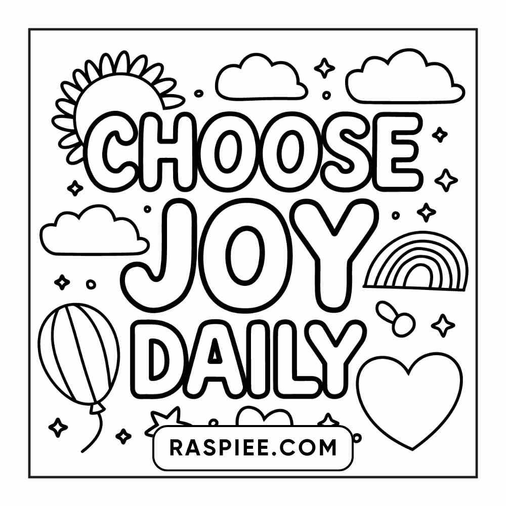 78 Bold and Easy Inspirational Words Coloring Pages Printable PDF Instant Download - RASPIEE