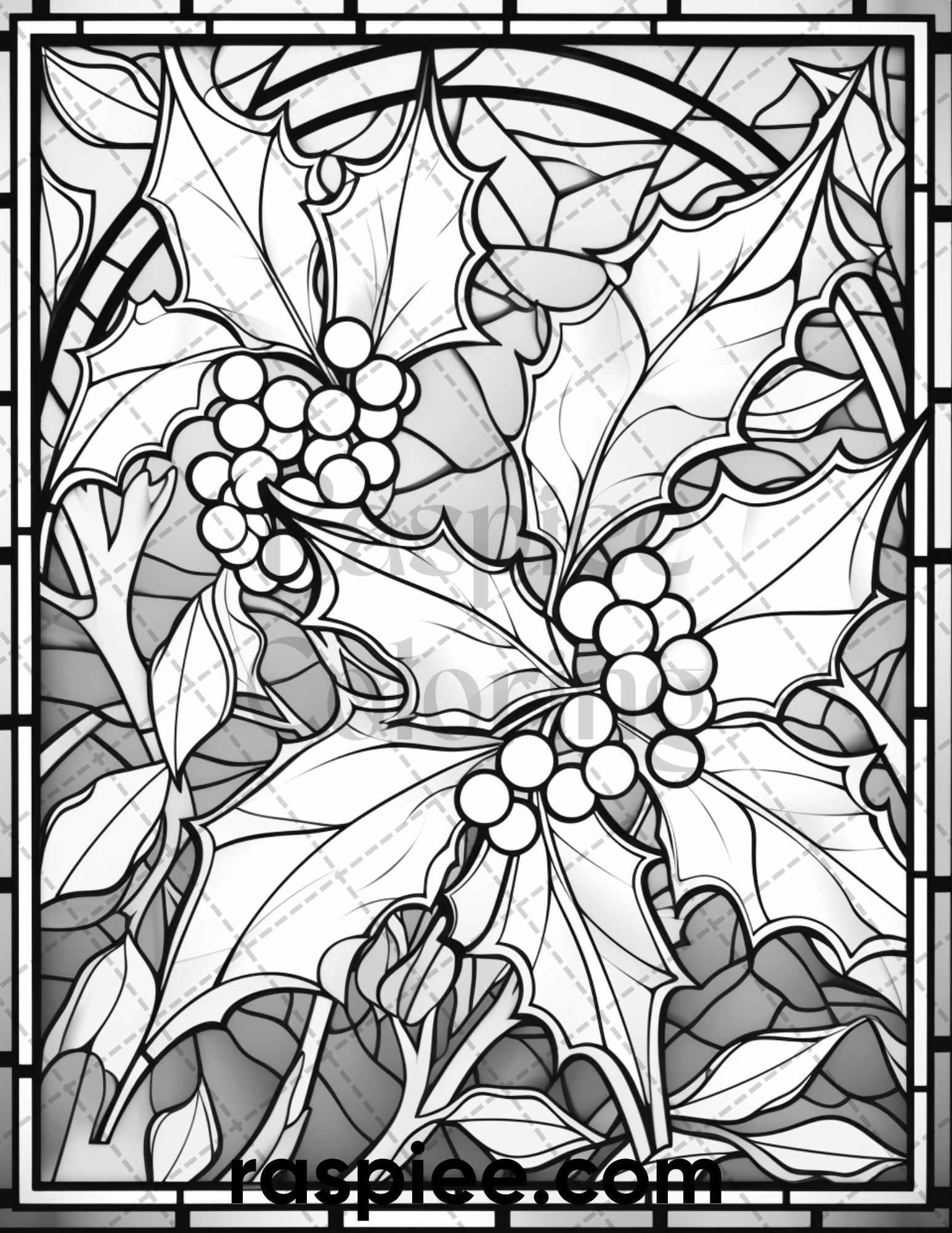 50 Christmas Stained Glass Grayscale Coloring Pages for Adults, Printa – RASPIEE 50-christmas-stained-glass-grayscale-coloring-pages-for-adults-printa-raspiee