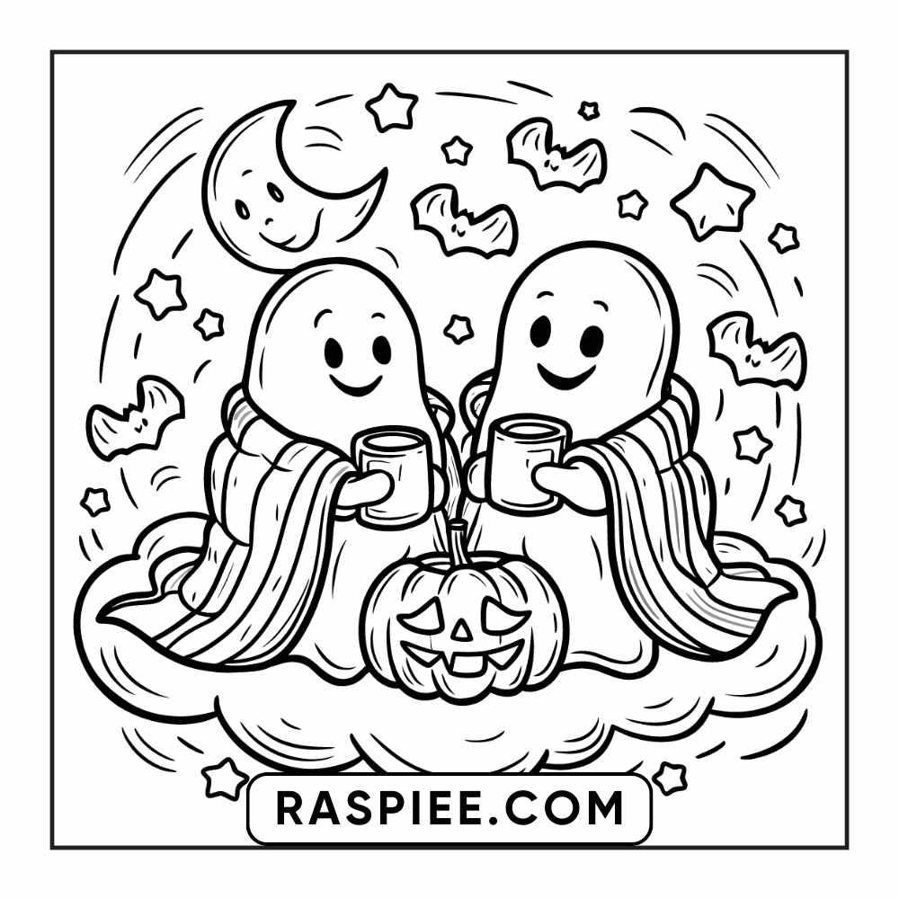 84 Cozy Halloween Bold & Easy Coloring Pages Printable PDF Instant Download - RASPIEE