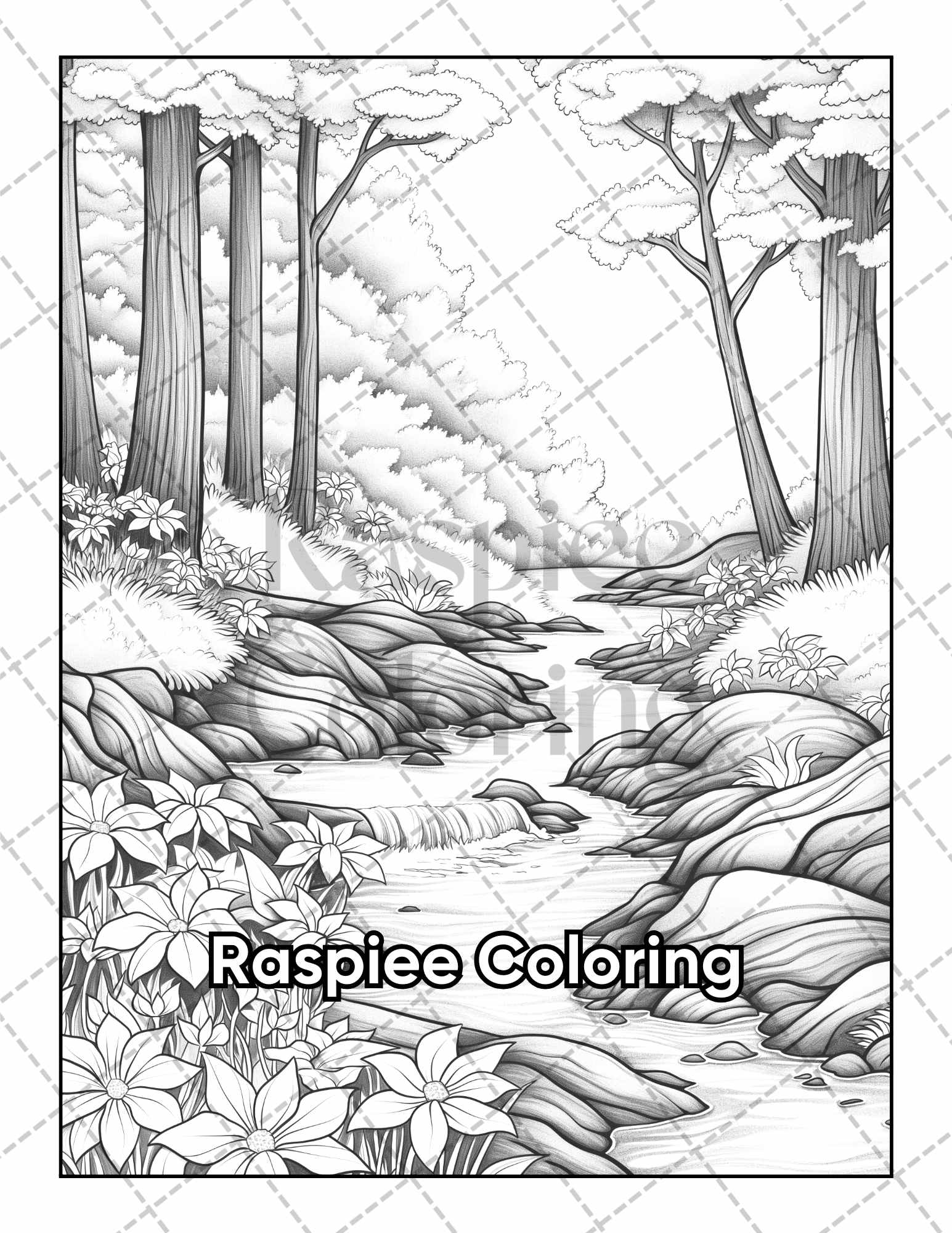 50 Spring Serenity Adult Coloring Pages - Printable PDF Instant Download for Stress Relief