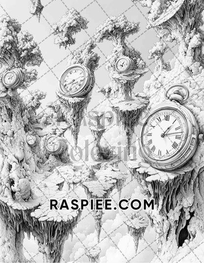 Surreal World Adult Coloring Pages Printable PDF Instant Download