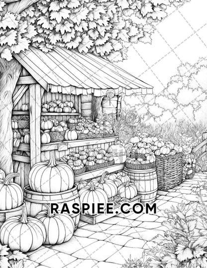 Hello Autumn Adult Coloring Pages Printable PDF Instant Download