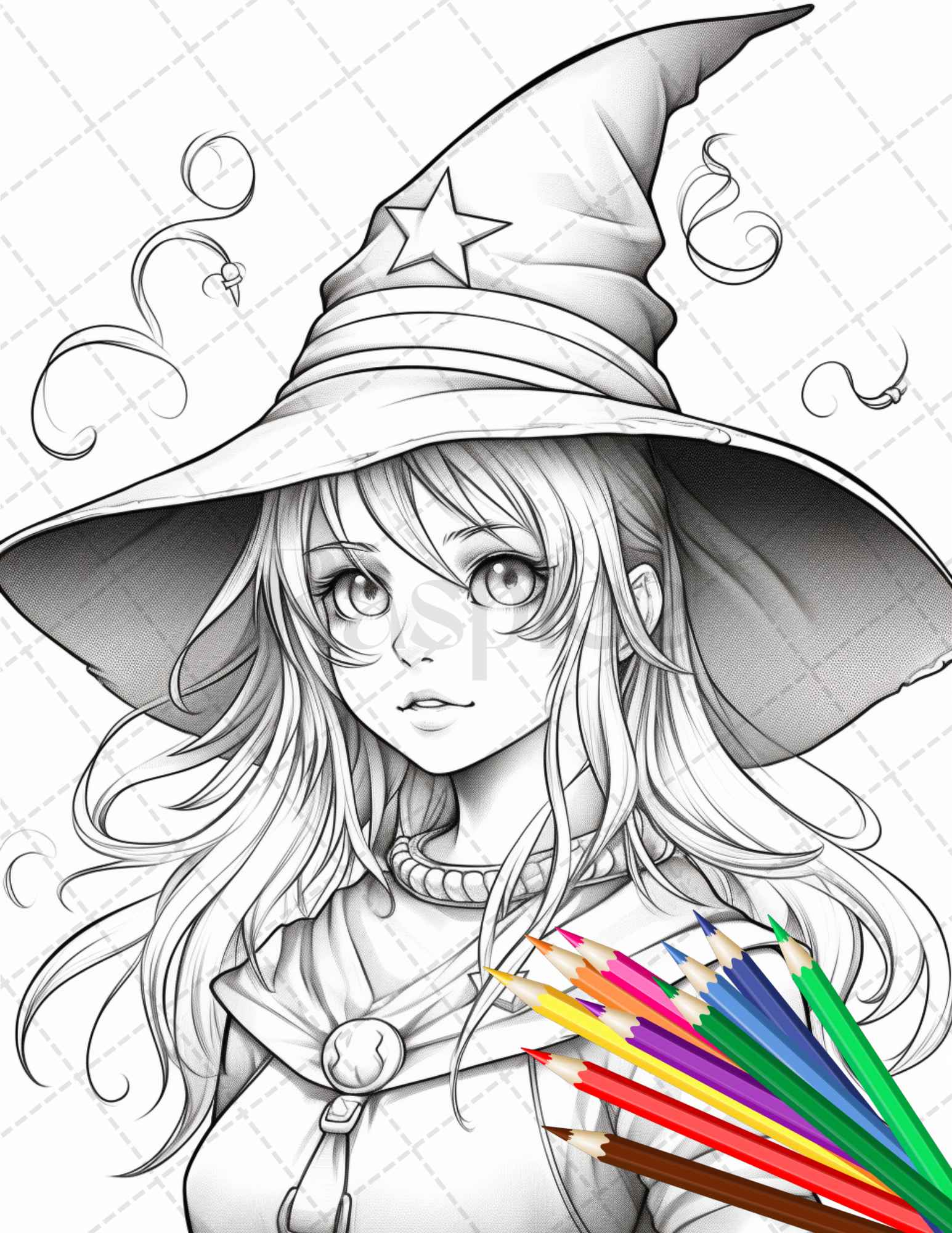 Witch Coloring Page Instant Download Kids Coloring Page - Etsy Canada