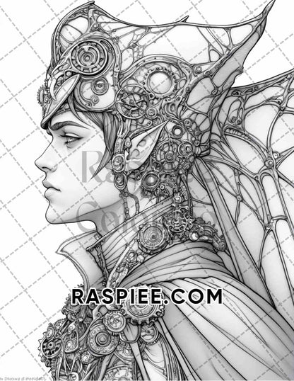 Steampunk Halloween Adult Coloring Pages Printable PDF Instant Download