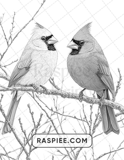 80 Winter Birds Adult Coloring Pages